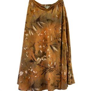 Austin Reed Floral A-Line Skirt - Brown and Orange